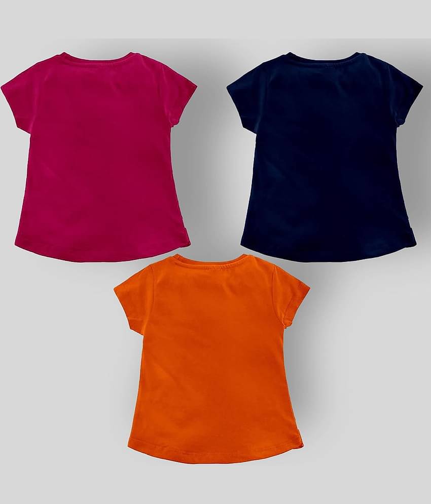 NammaBaby Pack of 3 Girls Cotton Blend T-Shirts ( Multi )