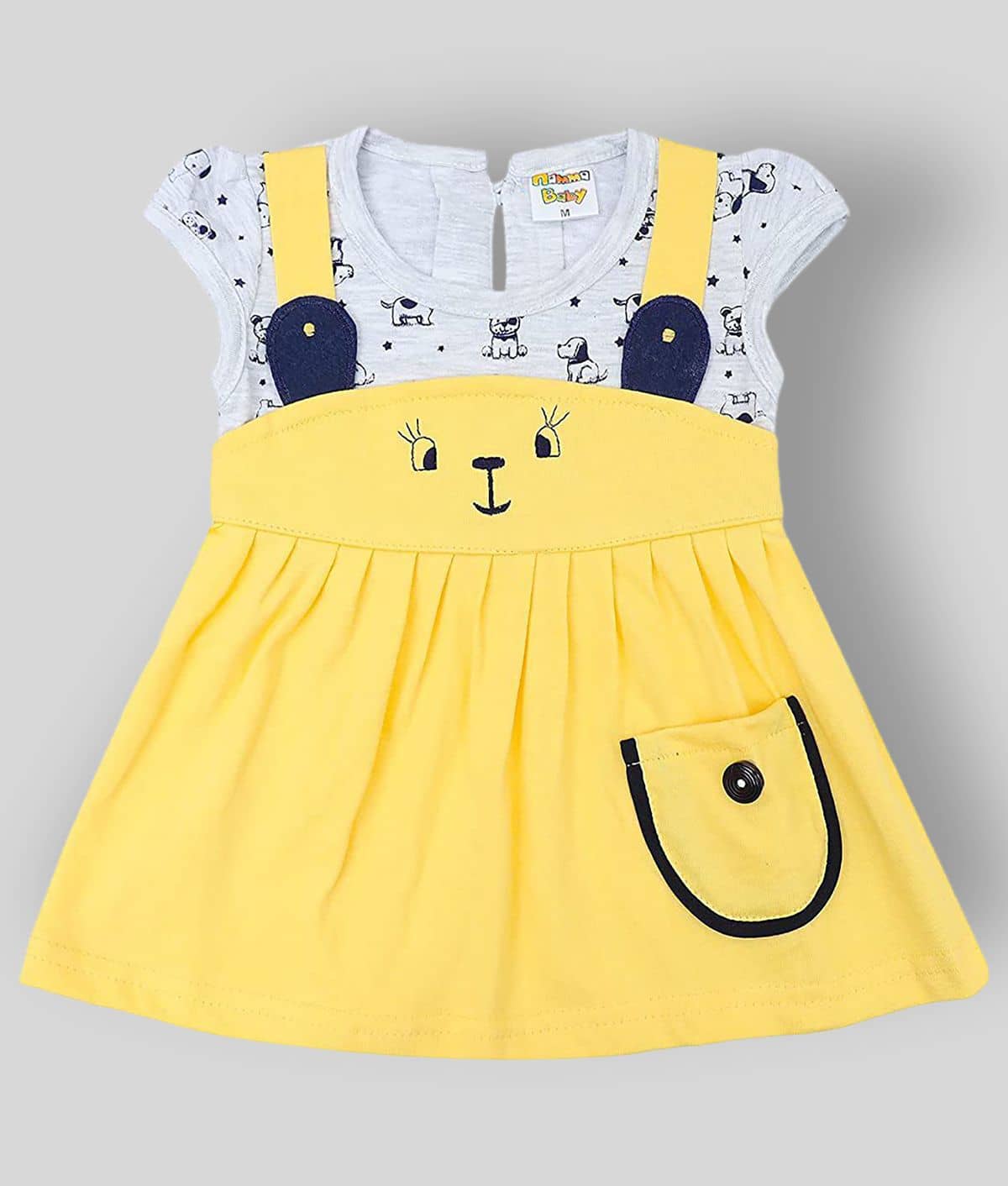 NammaBaby Pack of 1 Baby Girls Cotton Blend Dresses ( Yellow )