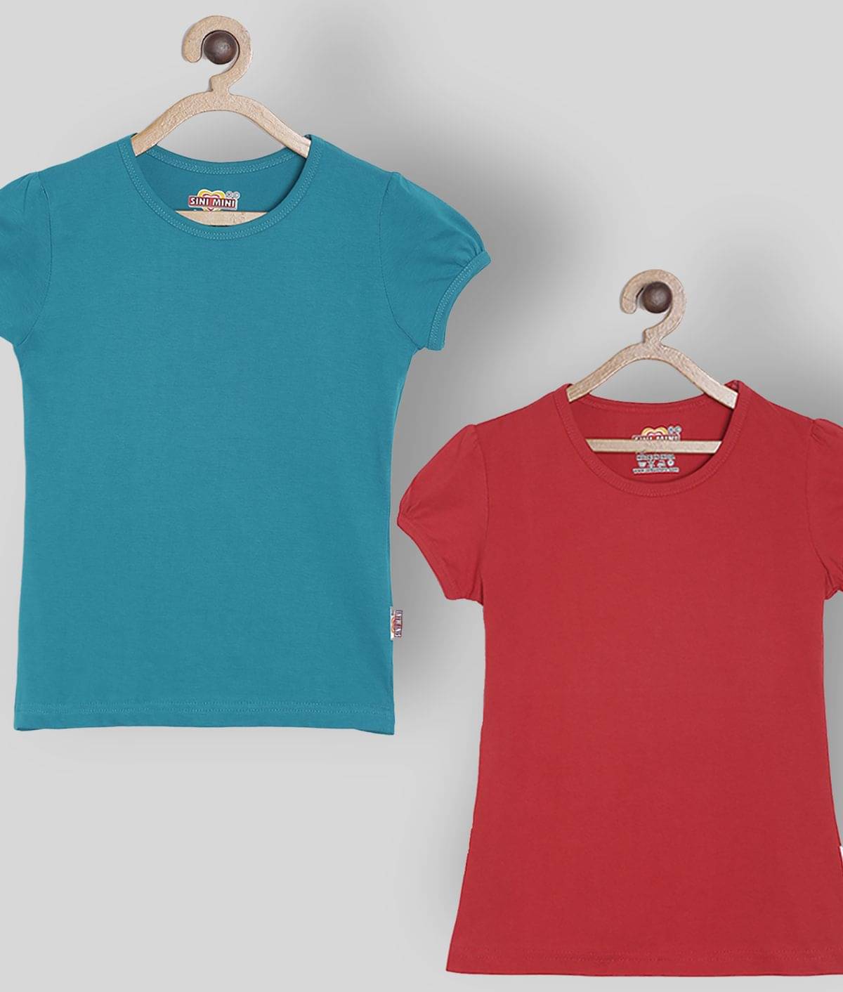     			Sini Mini Pack of 2 Girls 100% Cotton Combos ( Blue )