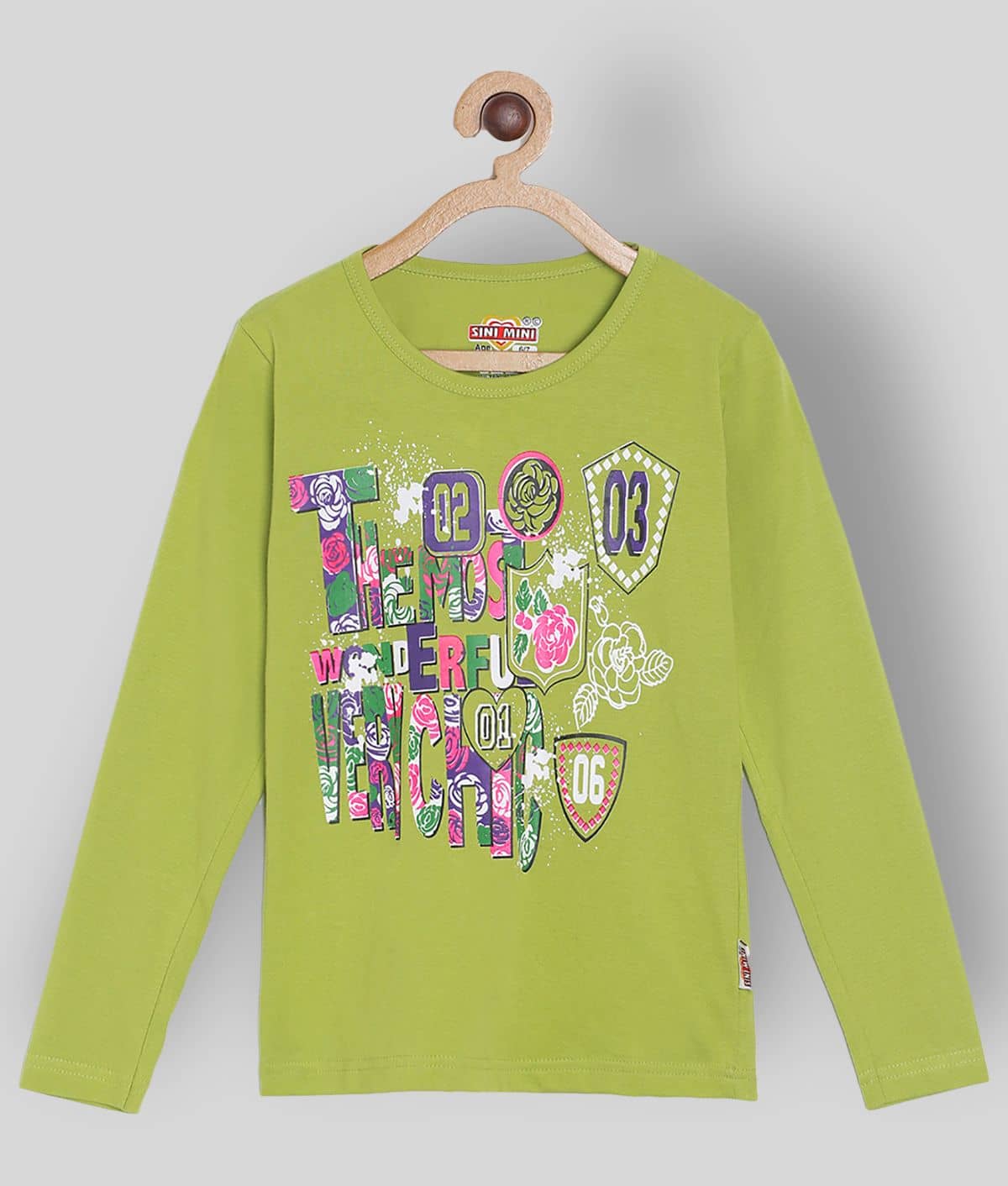 Sinimini Pack of 1 Girls 100% Cotton T-Shirts ( Multi )