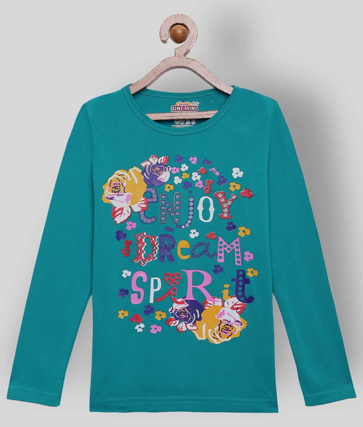 Sinimini Pack of 1 Girls 100% Cotton T-Shirts ( Multi )