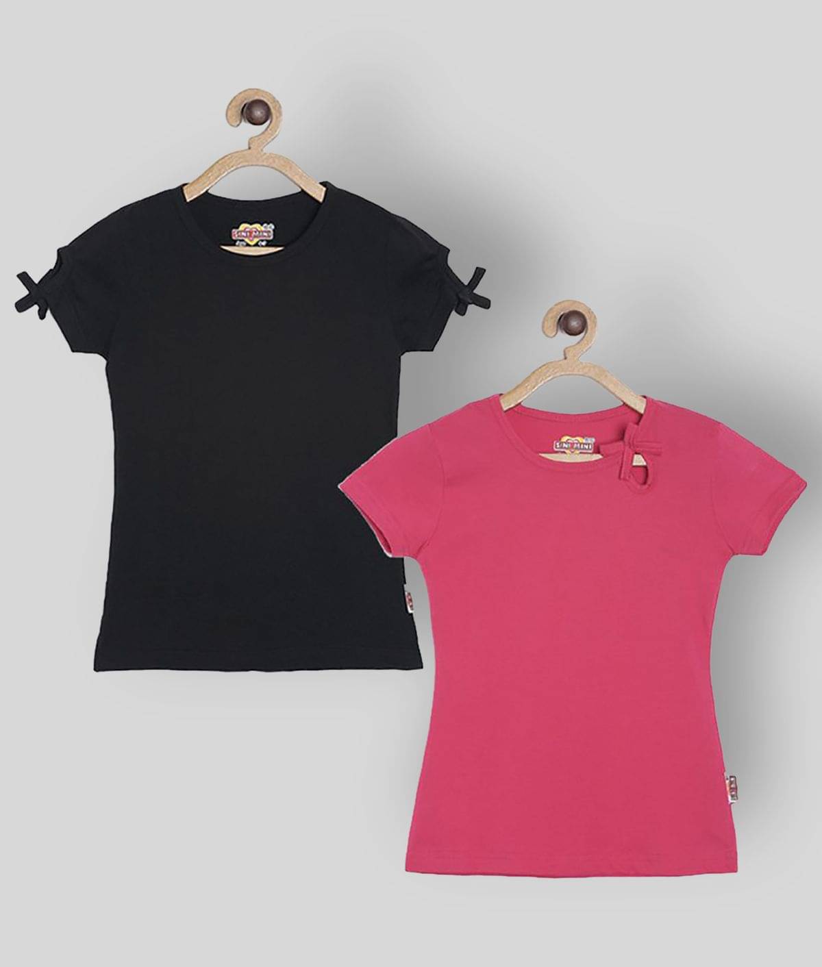     			Sinimini Pack of 2 Girls 100% Cotton Combos ( PeachPuff )