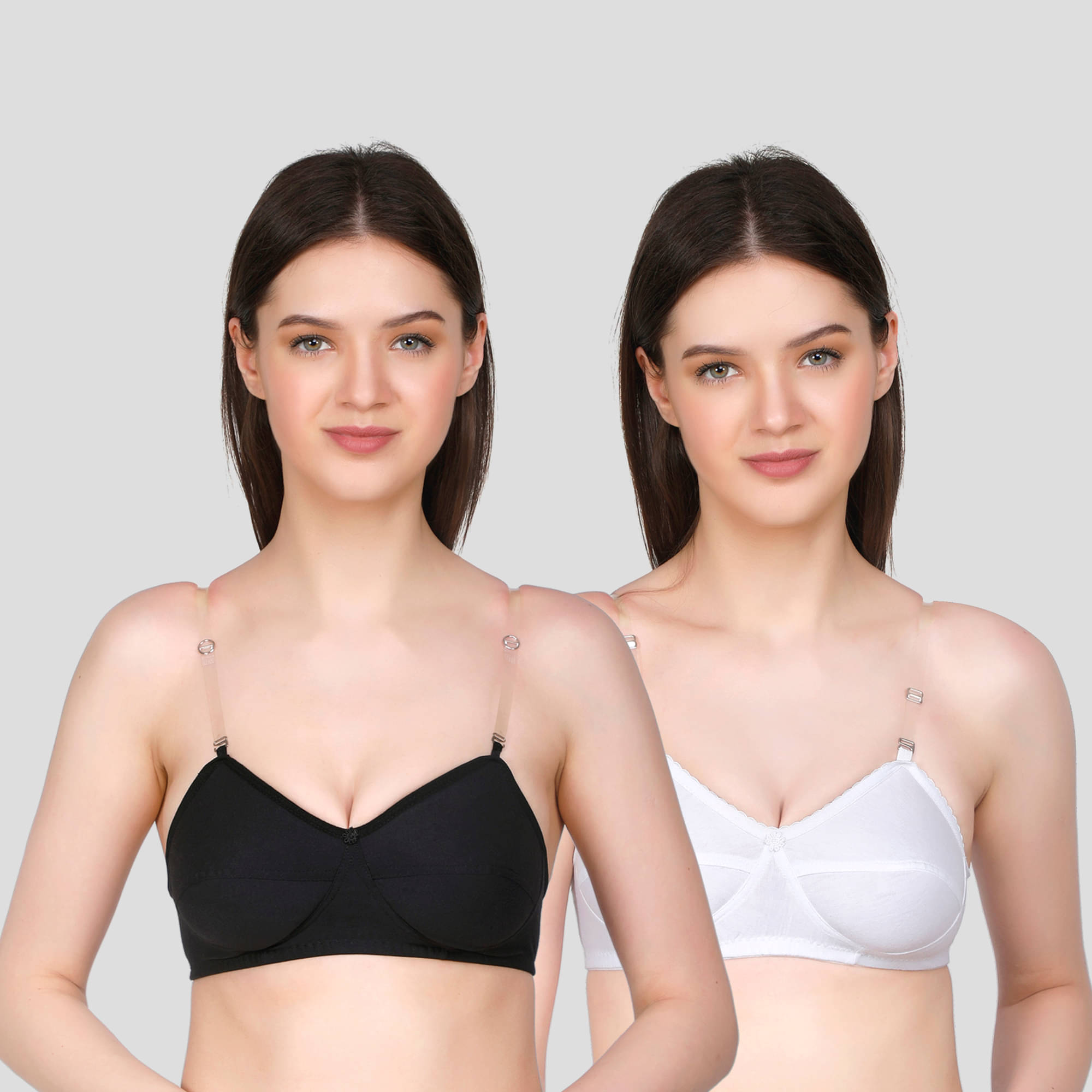 TCG Pack of 2 Cotton Blend Non Padded Women's Everyday Bra ( White )     			TCG Pack of 2 Cotton Blend Non Padded Women's Everyday Bra ( White )