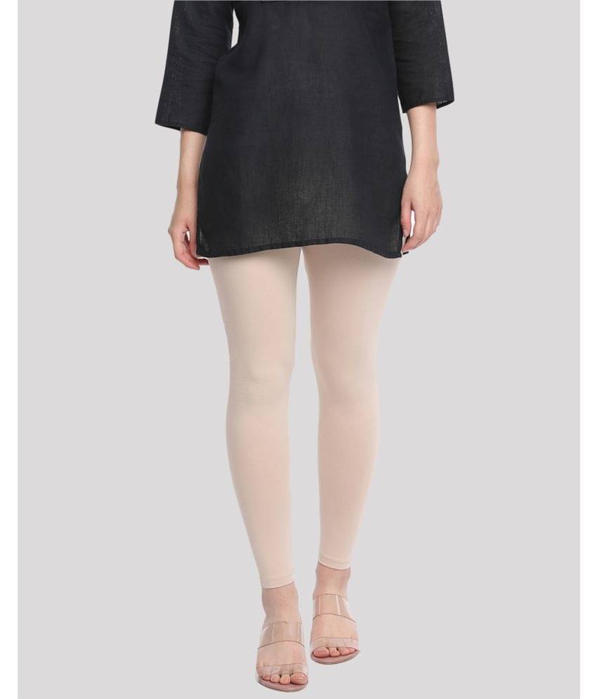 Dollar Missy - Beige Cotton Women's Leggings ( Pack of 1 ) Dollar Missy - Beige Cotton Women's Leggings ( Pack of 1 )