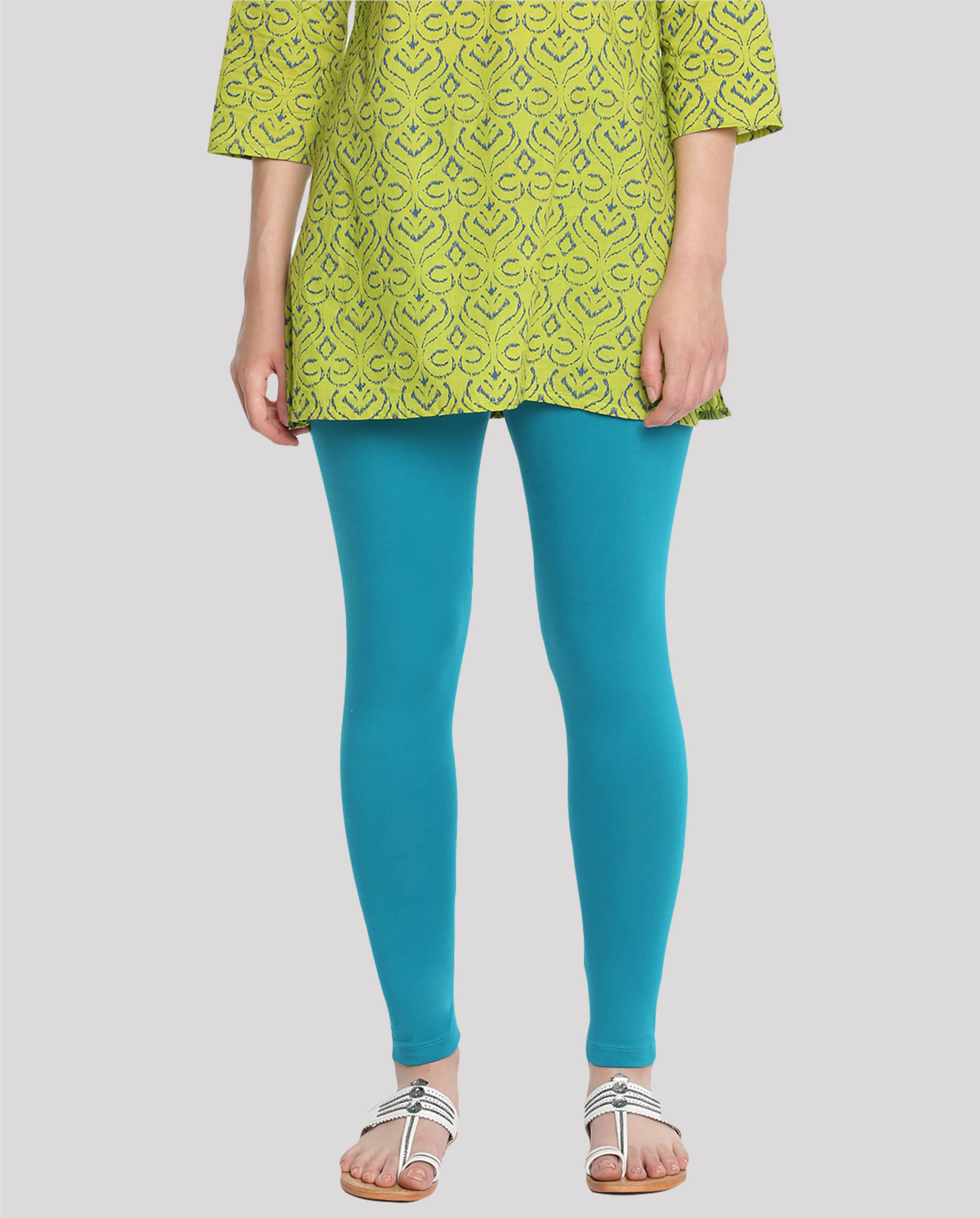Dollar Missy - Blue Cotton Women's Leggings ( Pack of 1 )