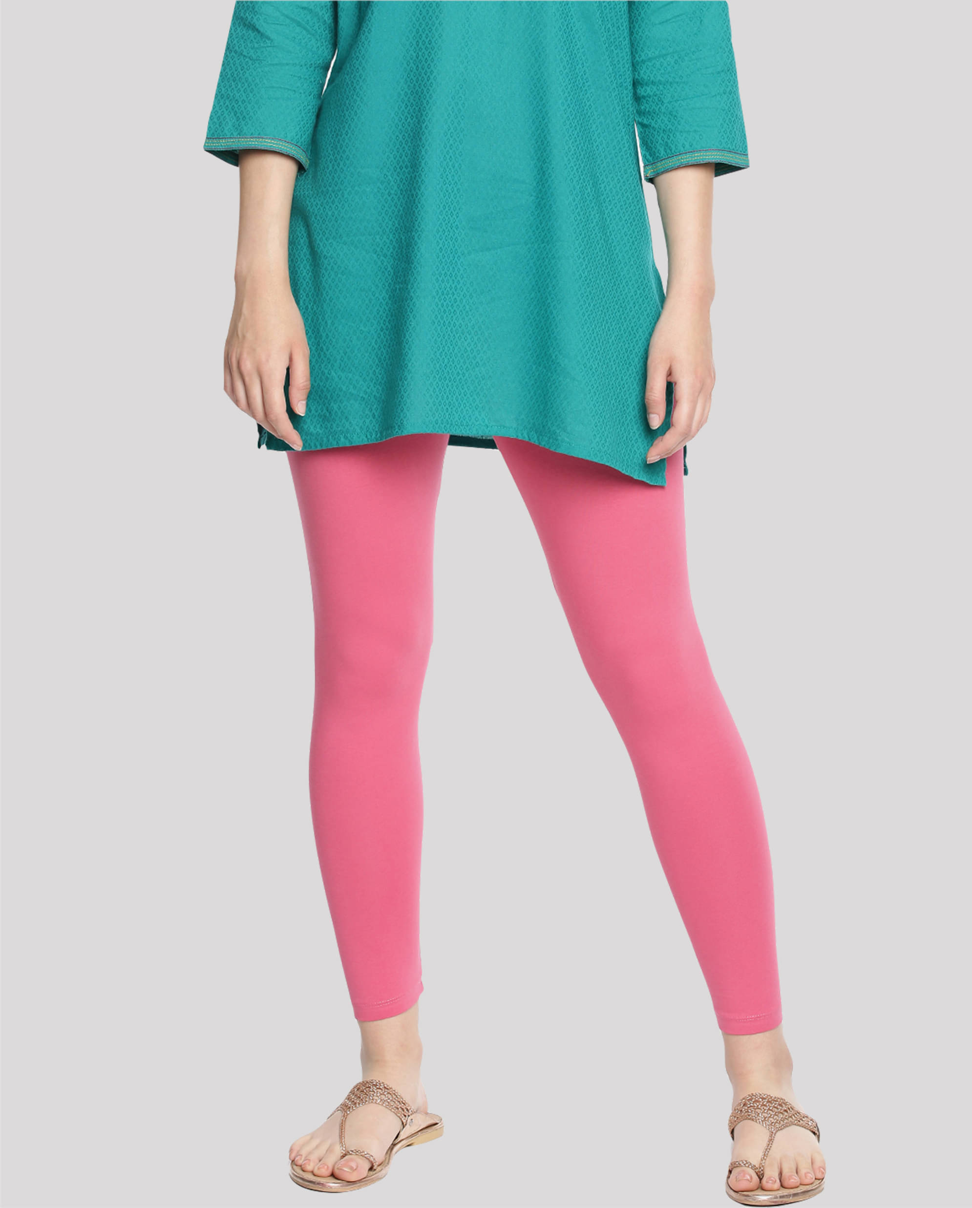     			Dollar Missy - Pink Cotton Women's Leggings ( Pack of 1 )