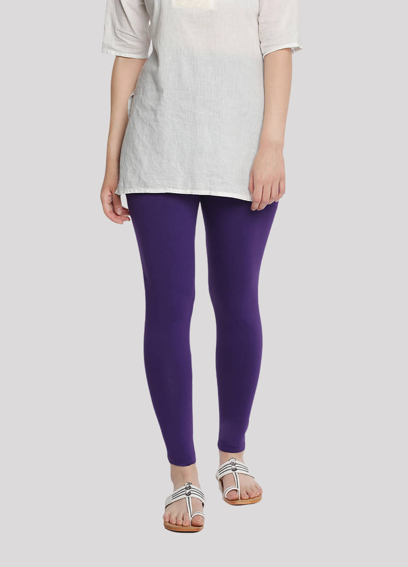     			Dollar Missy - Purple Cotton Women's Leggings ( Pack of 1 )