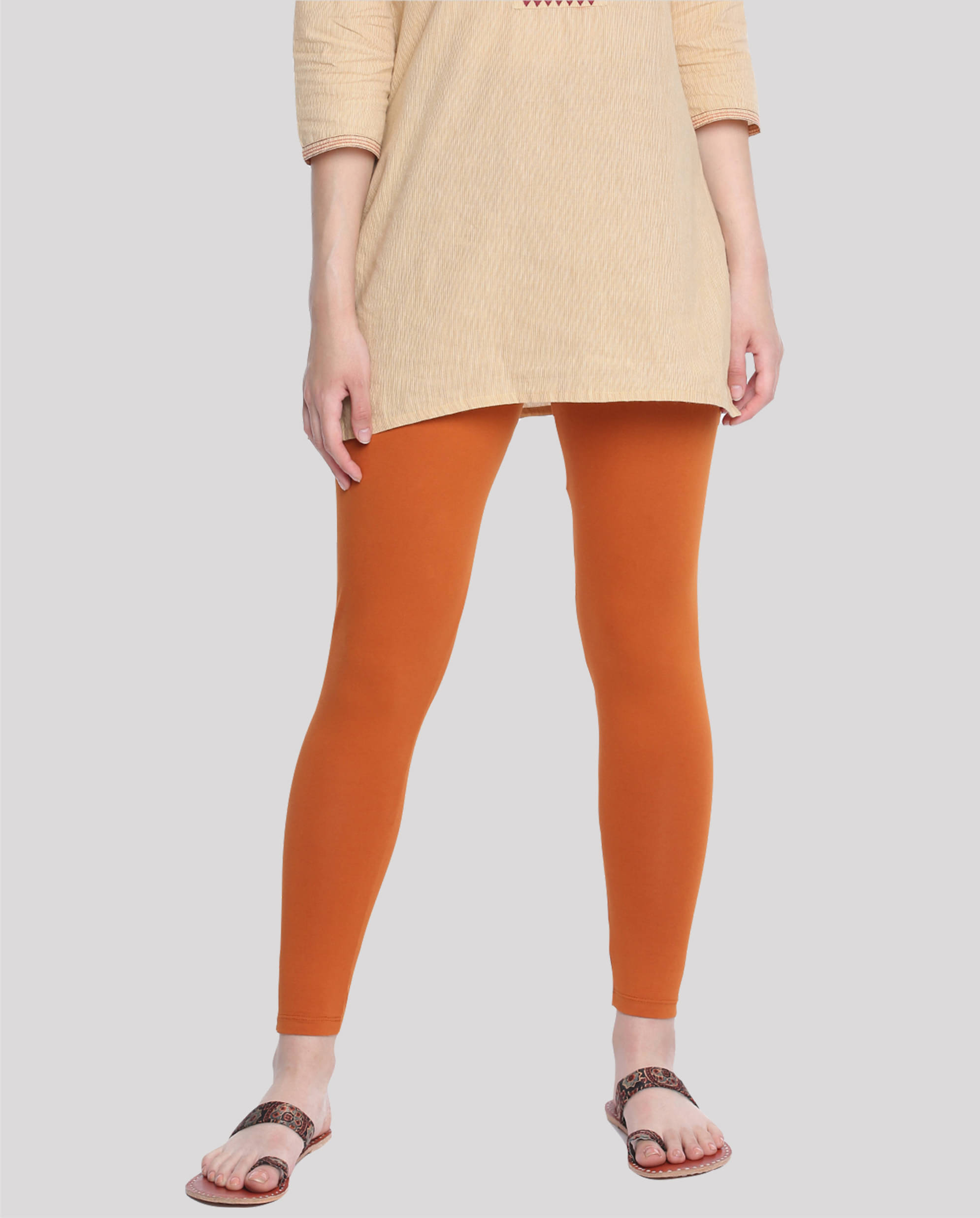 Dollar Missy - Rust Cotton Women's Leggings ( Pack of 1 ) Dollar Missy - Rust Cotton Women's Leggings ( Pack of 1 )