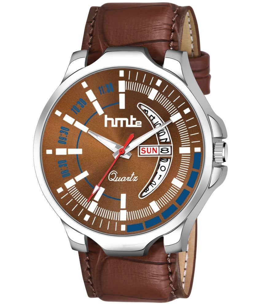 HMTe - Brown Leather Analog Men's Watch