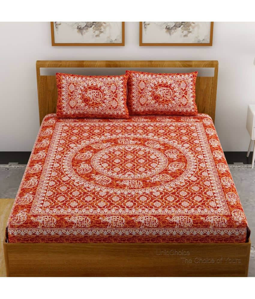 Uniqchoice Cotton Double Bedsheet ( Red )