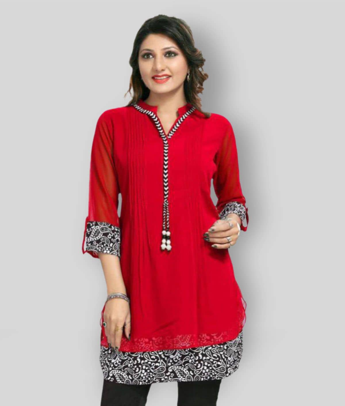 Georgette Short Kurti For Women (Pack of 1) - Kurtis, Tunics | Buy online on ZillyBuy