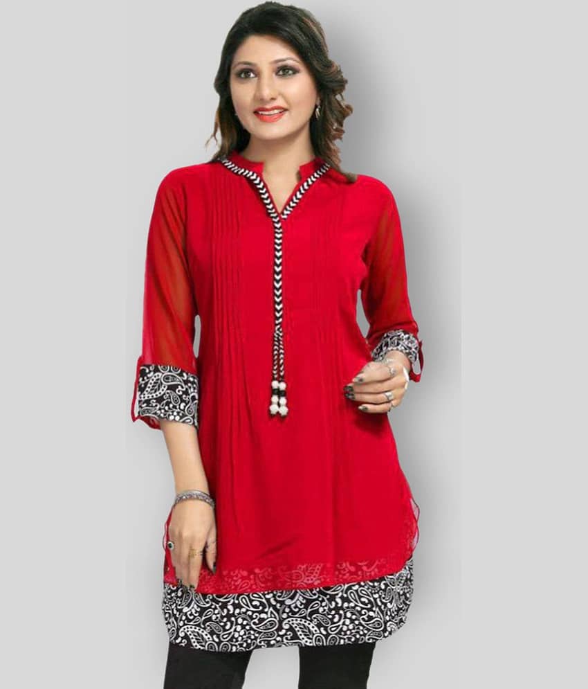 Georgette Short Kurti For Women (Pack of 1) - Kurtis, Tunics | Buy online on ZillyBuy