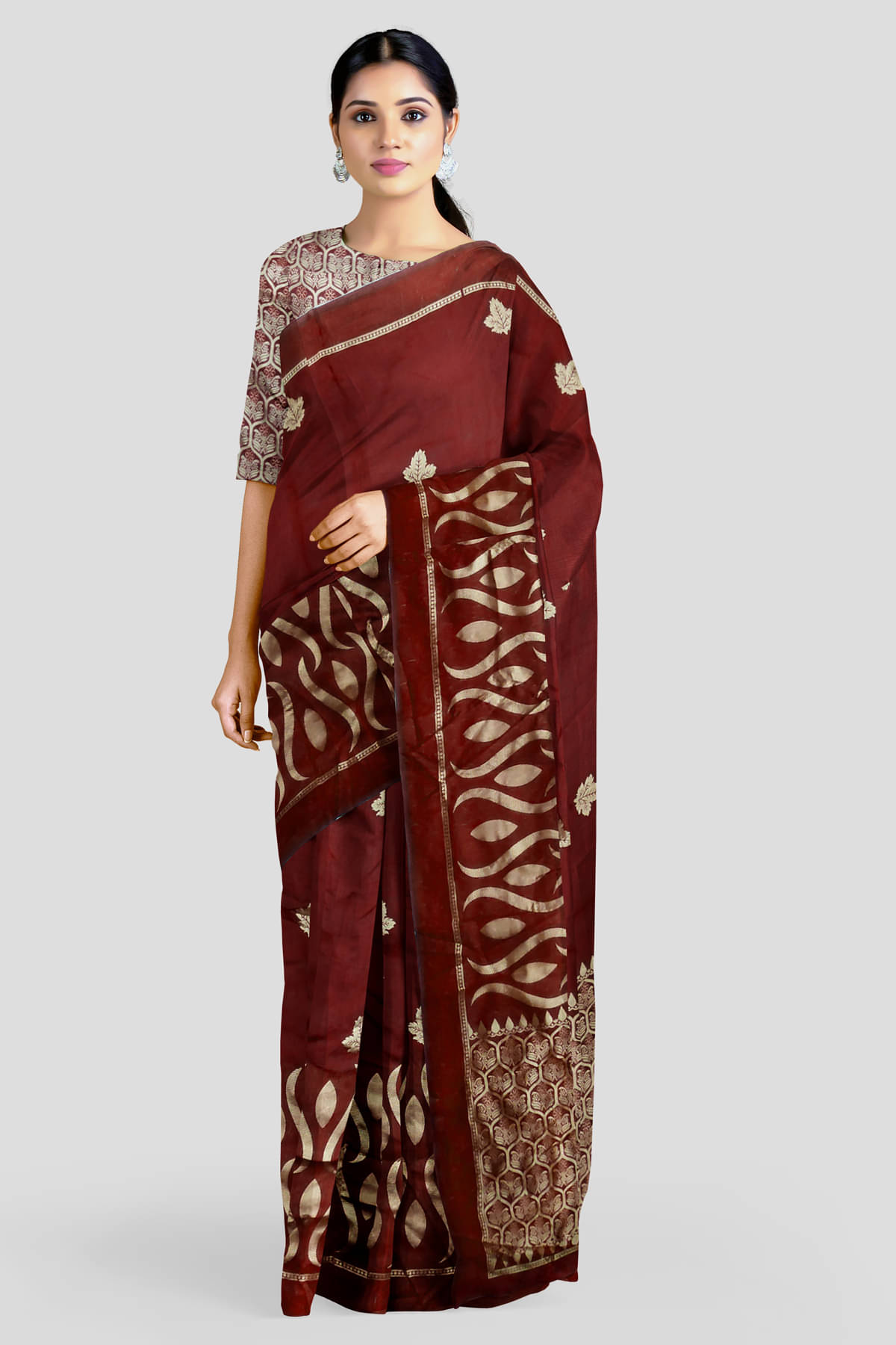     			OFLINE SELCTION Banarasi Silk Printed Saree With Unstitched Blouse Piece ( Red )