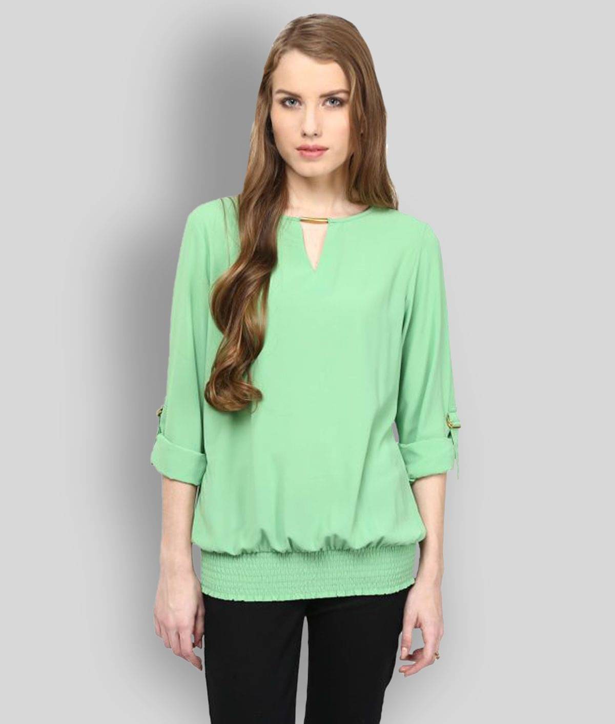     			Rare Women's Crepe Regular Top ( Green )