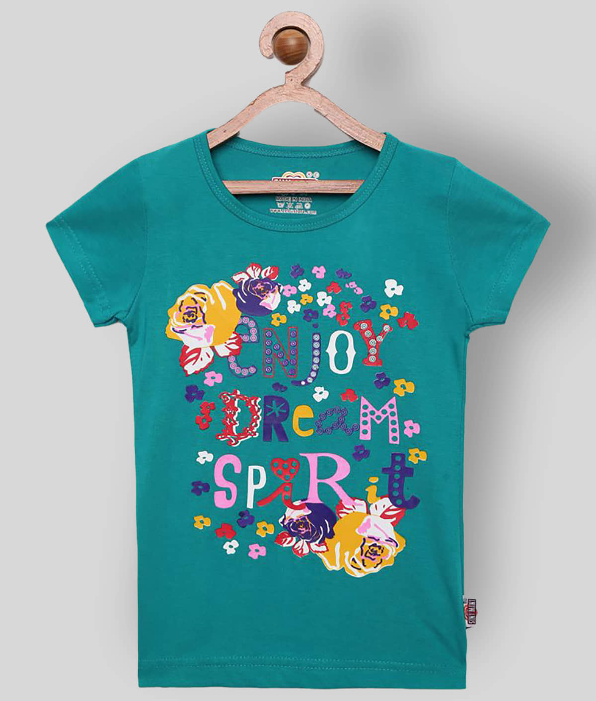 Sinimini Pack of 1 Girls 100% Cotton T-Shirts ( Multi )