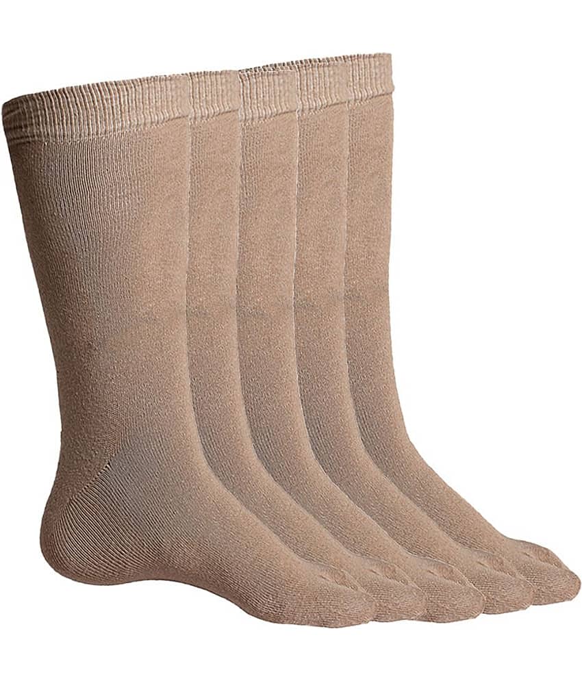 Texlon - Beige Cotton Women's Mid Length Socks ( Pack of 5 ) - Socks | Buy online on ZillyBuy