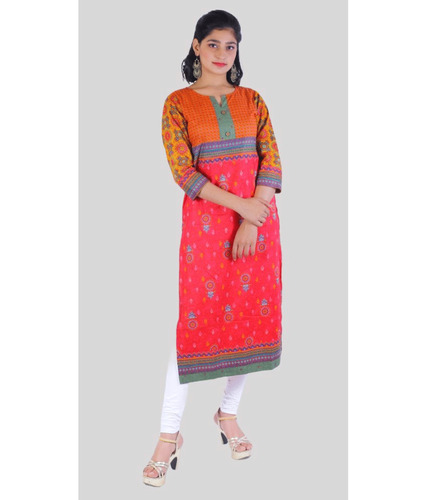     			Adaah Vogue - Multicolor Cotton Women's Straight Kurti ( Pack of 1 )