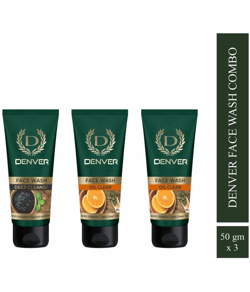 Denver Oil Clear Face Wash + Oil Clear Face Wash+ Deep Cleanse Face Wash Pack of 3 Denver Oil Clear Face Wash + Oil Clear Face Wash+ Deep Cleanse Face Wash Pack of 3