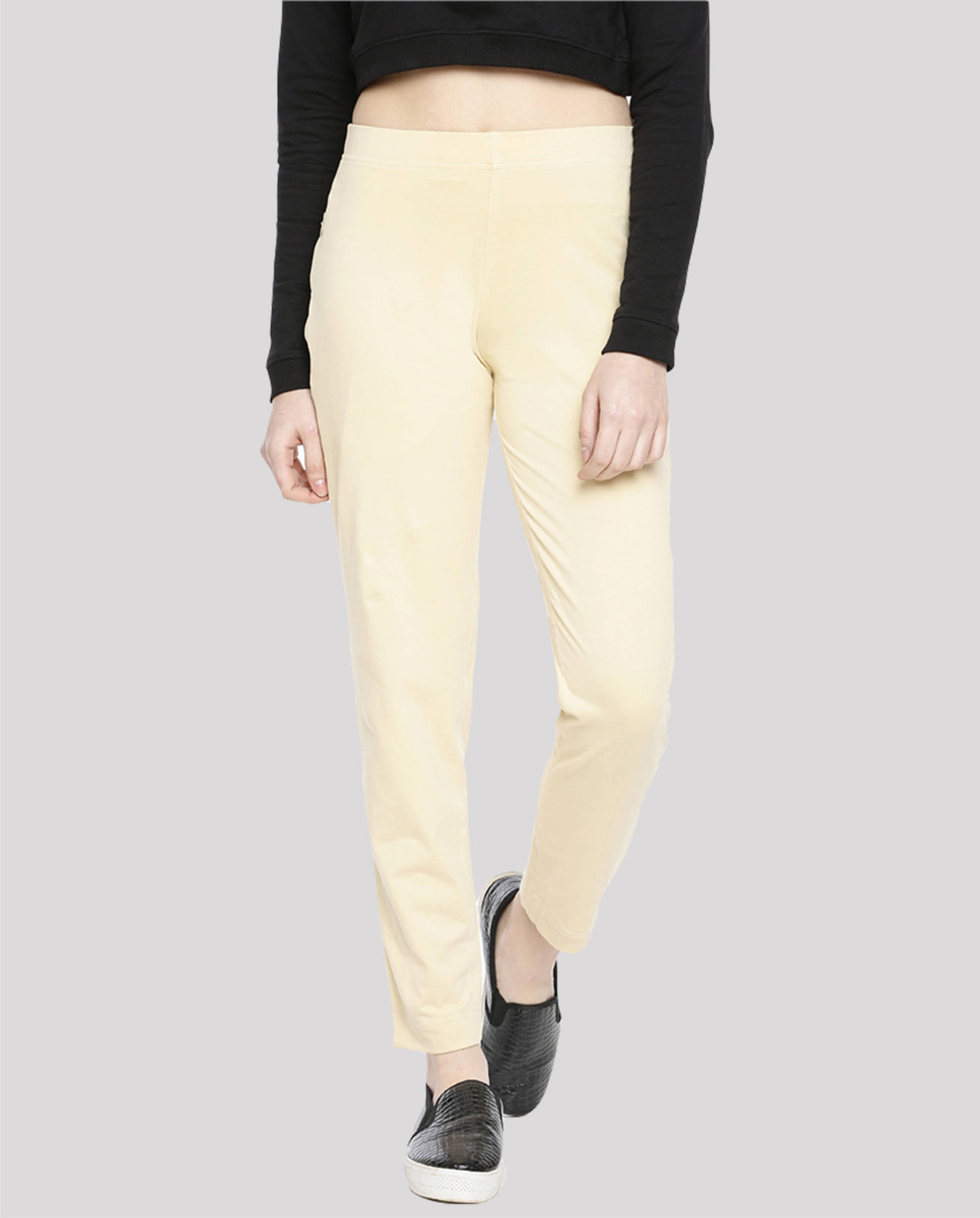     			Dollar Missy - Beige Cotton Straight Women's Casual Pants ( Pack of 1 )