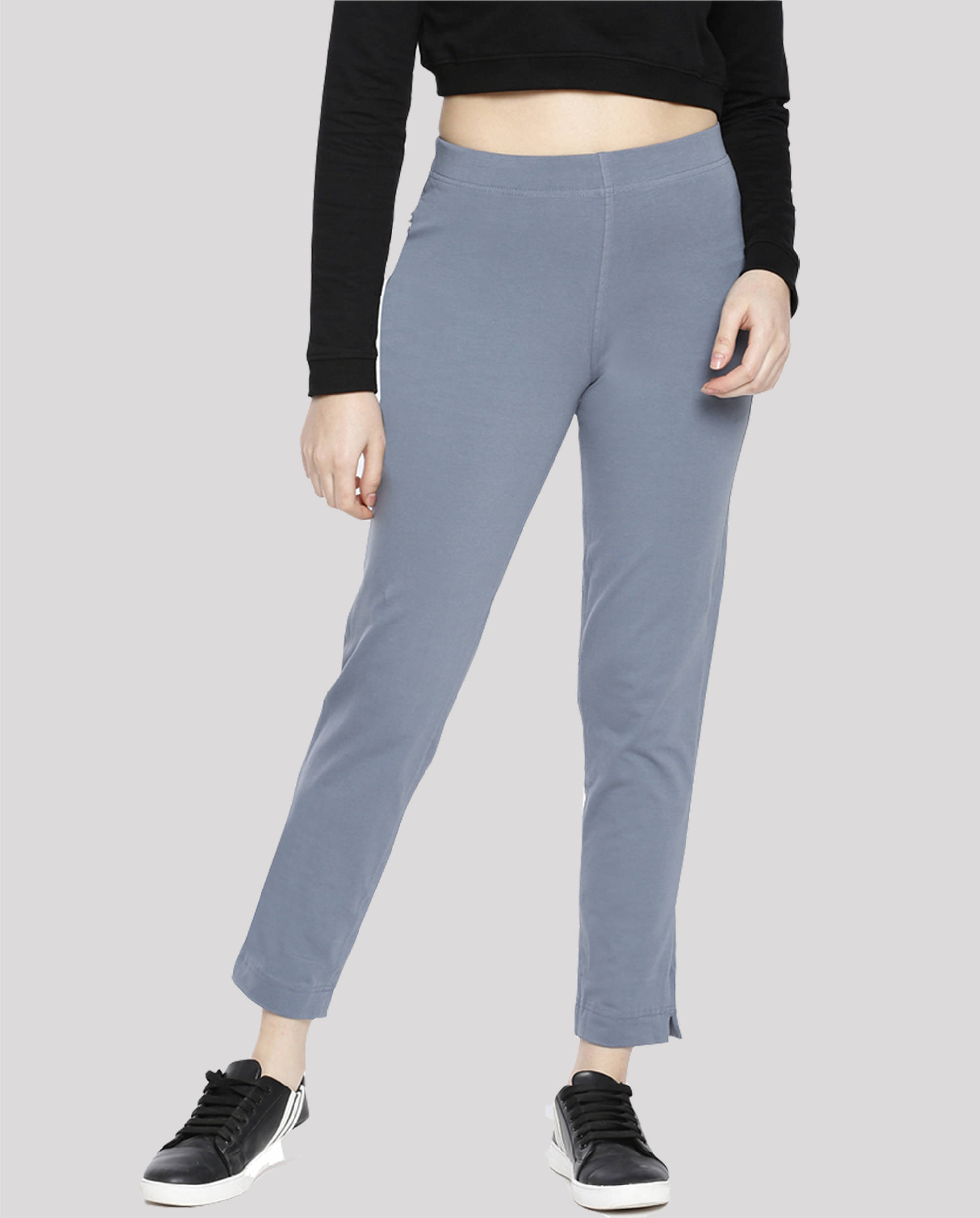     			Dollar Missy - Blue Cotton Straight Women's Casual Pants ( Pack of 1 )