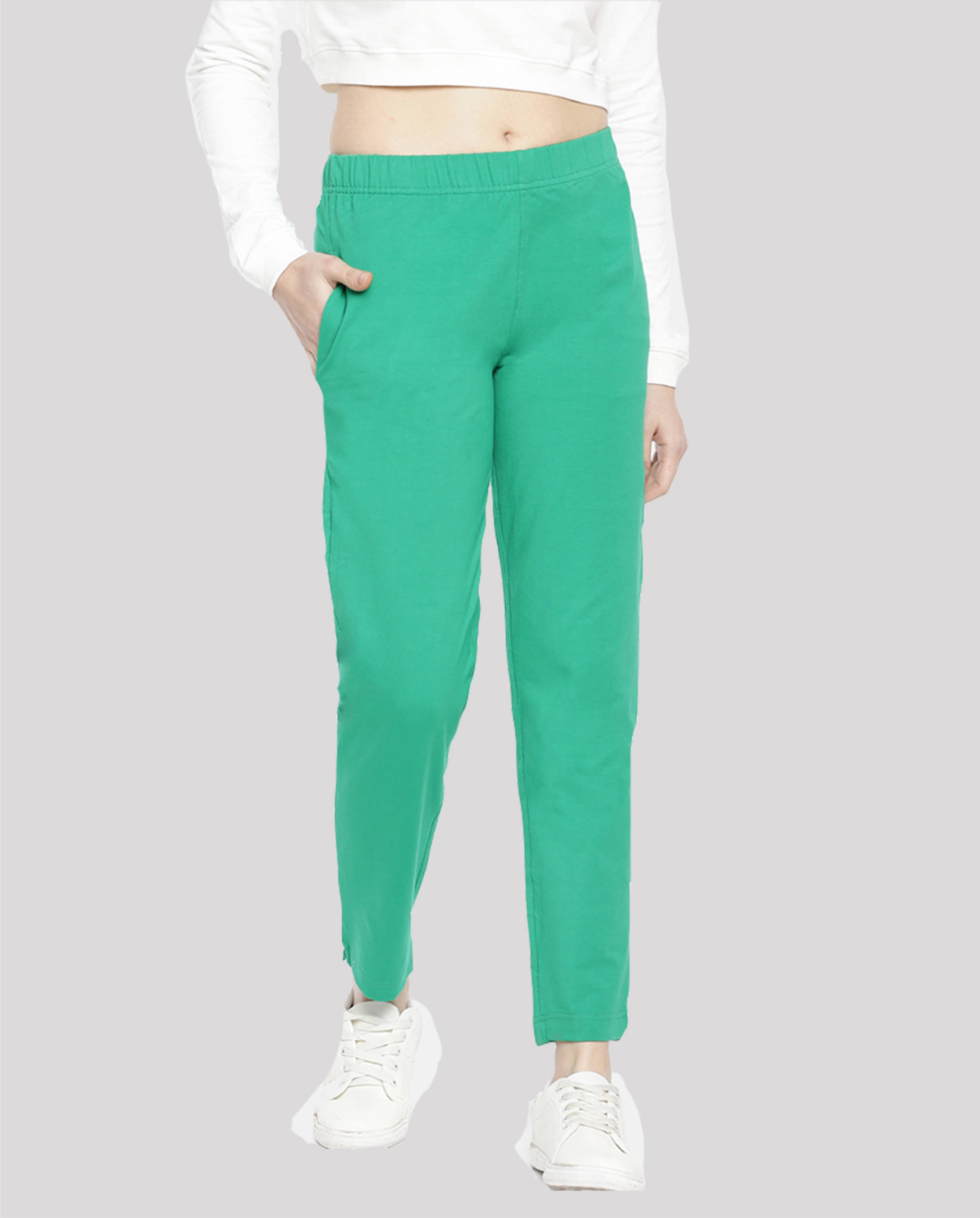     			Dollar Missy - Green Cotton Straight Women's Cigarette Pants ( Pack of 1 )
