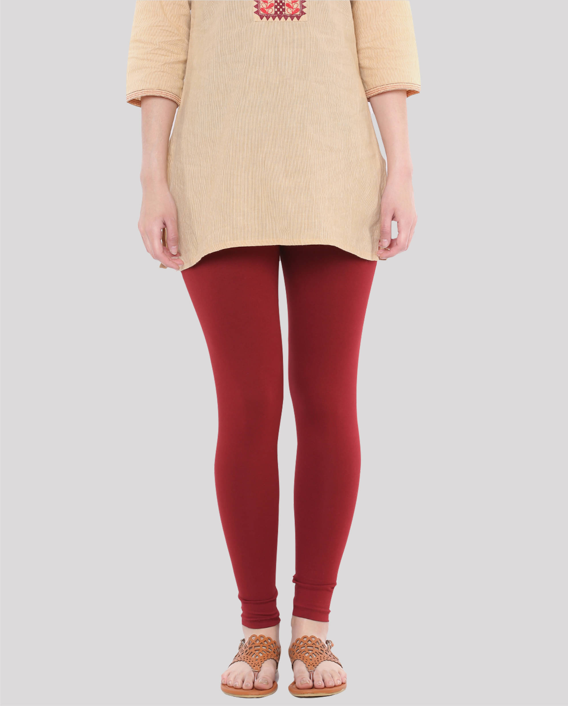 Dollar Missy - Maroon Cotton Women's Leggings ( Pack of 1 )     			Dollar Missy - Maroon Cotton Women's Leggings ( Pack of 1 )