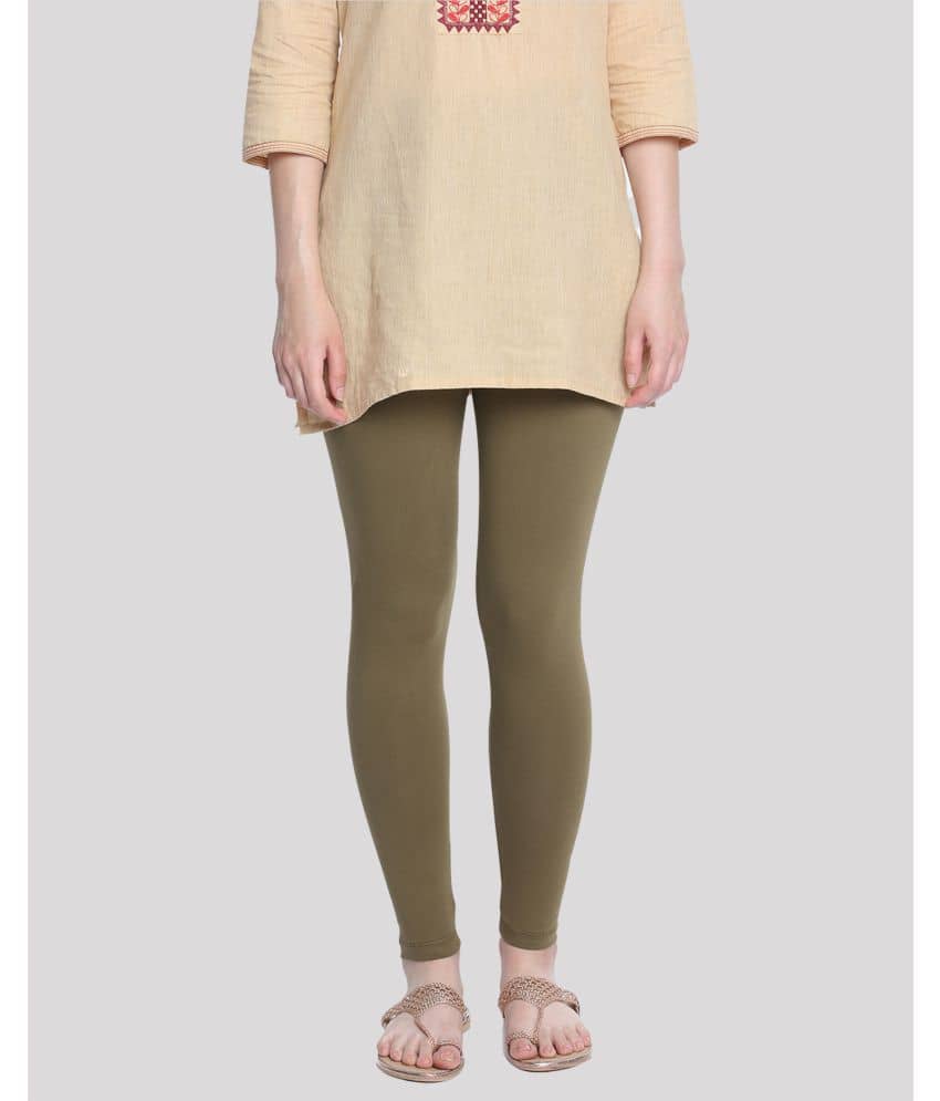Dollar Missy - Olive Cotton Women's Leggings ( Pack of 1 )