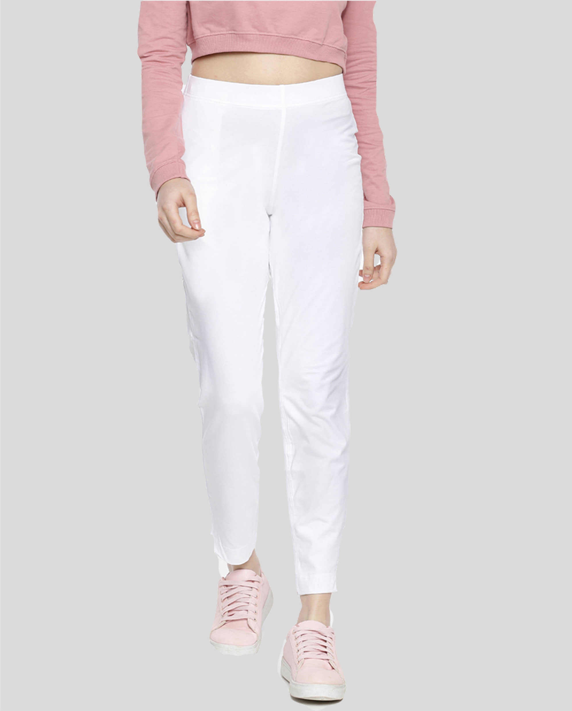 Dollar Missy - White Cotton Straight Women's Formal Pants ( Pack of 1 ) - Trousers | Buy online on ZillyBuy