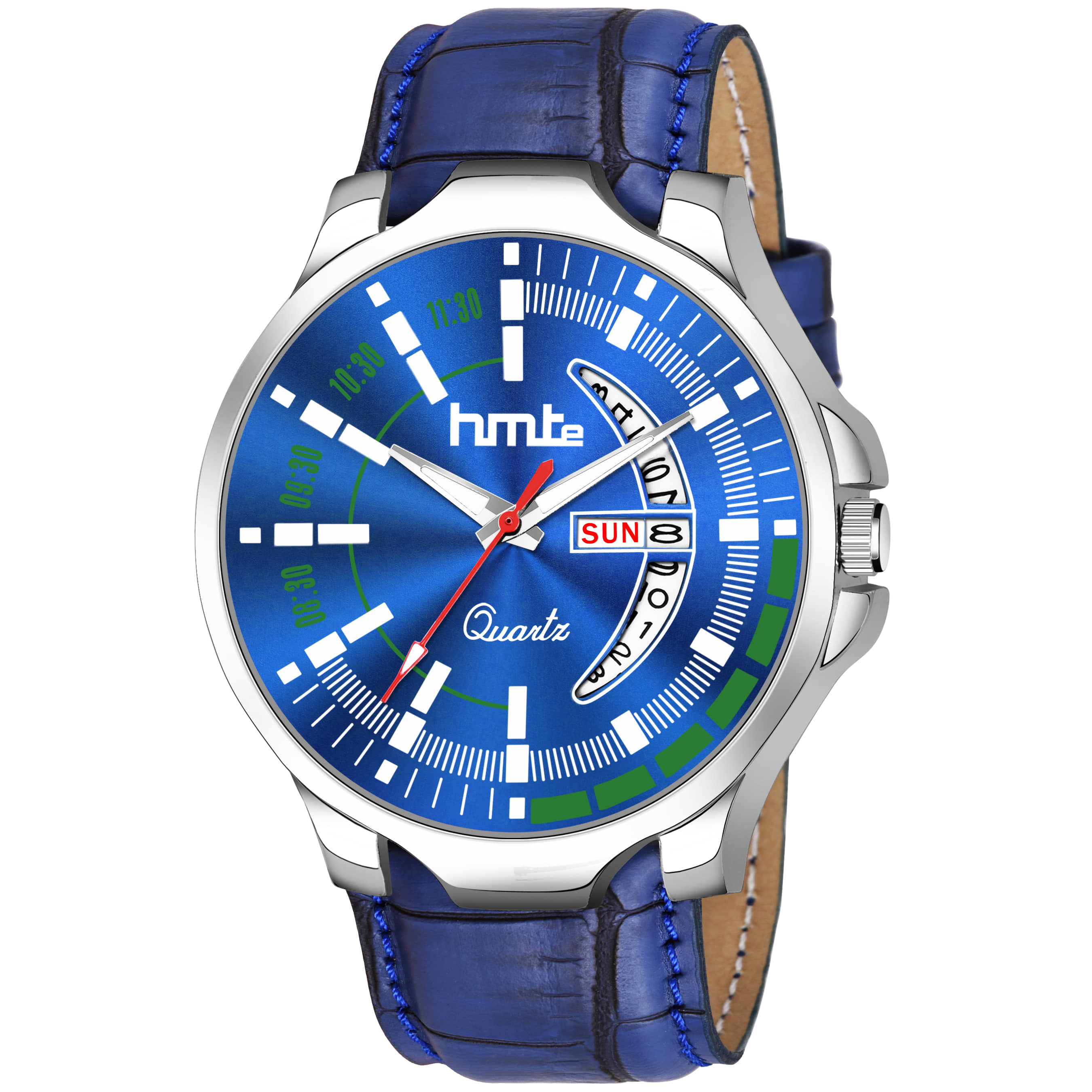 HMTe - Blue Leather Analog Men's Watch