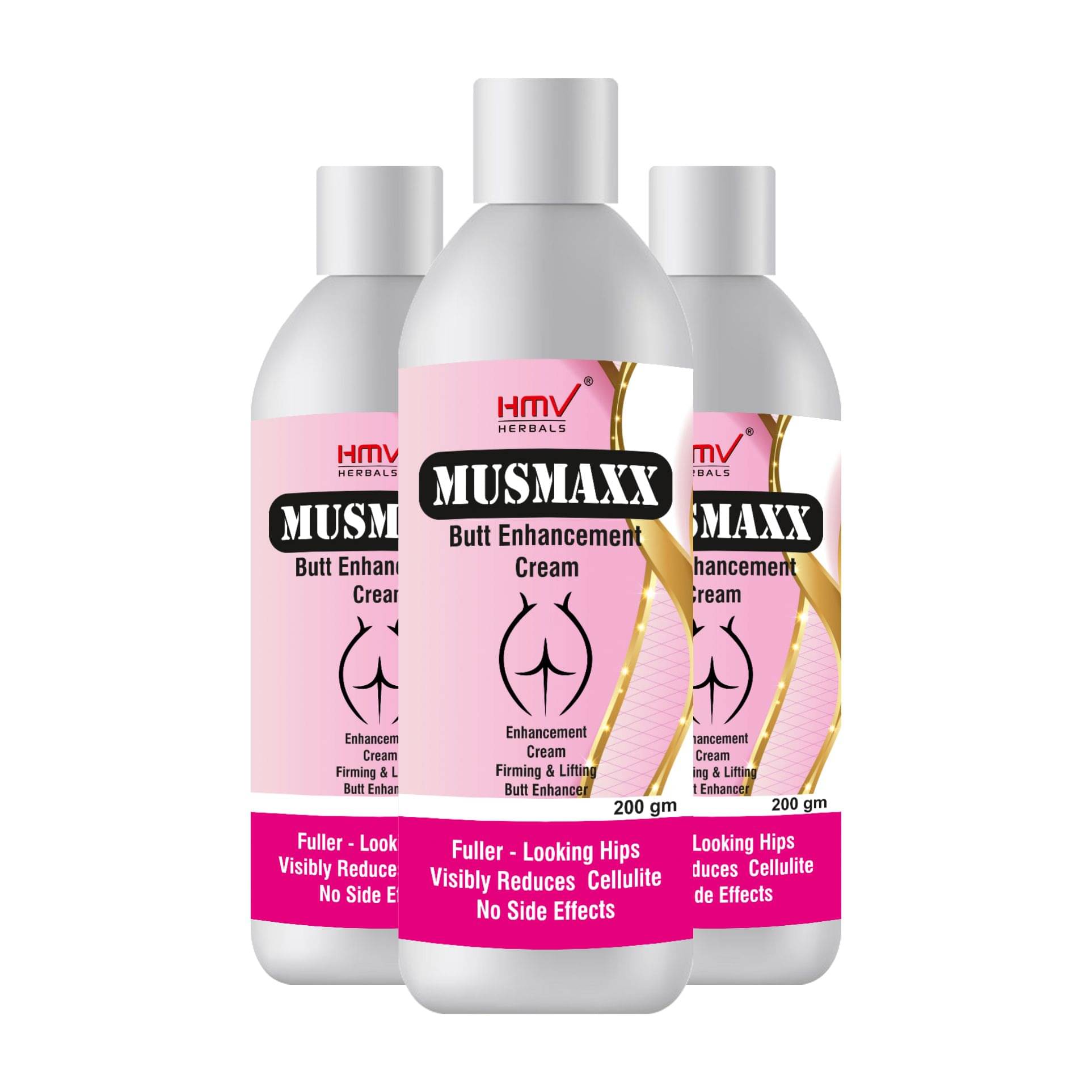 HMV Herbals Musmaxx-Hip Enhancement Cream for Men & Women for Beautiful back (Pack of 200gm X 3) HMV Herbals Musmaxx-Hip Enhancement Cream for Men & Women for Beautiful back (Pack of 200gm X 3)