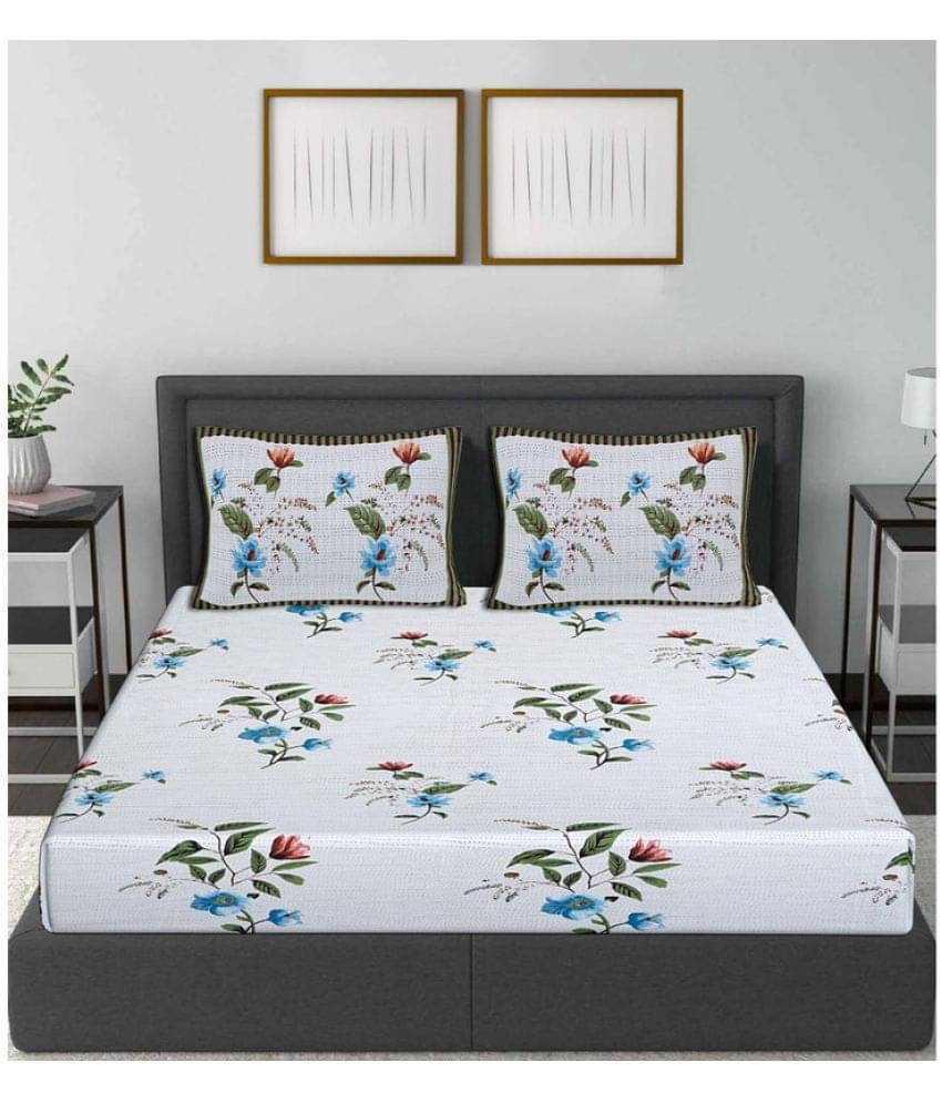     			Frionkandy Cotton King Bedsheet ( Green )