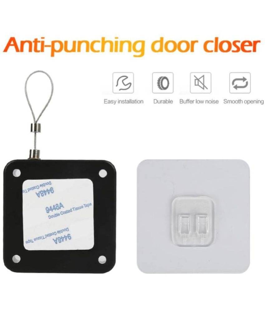 Punch-Free Automatic Sensor Door Closer, Multifunctional Automatic Door Closer, Residential Commercial Auto Door Closer with Drawstring, Closer Door for Internal, Home, Storm Punch-Free Automatic Sensor Door Closer, Multifunctional Automatic Door Closer, Residential Commercial Auto Door Closer with Drawstring, Closer Door for Internal, Home, Storm