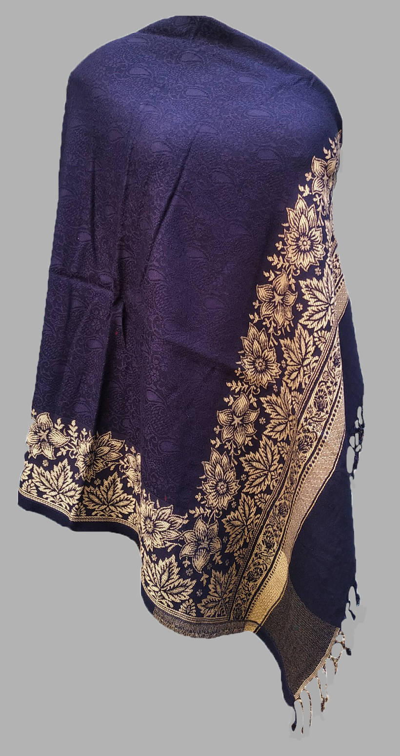 Soul Essence Navy Kani Shawl - Single     			Soul Essence Navy Kani Shawl - Single