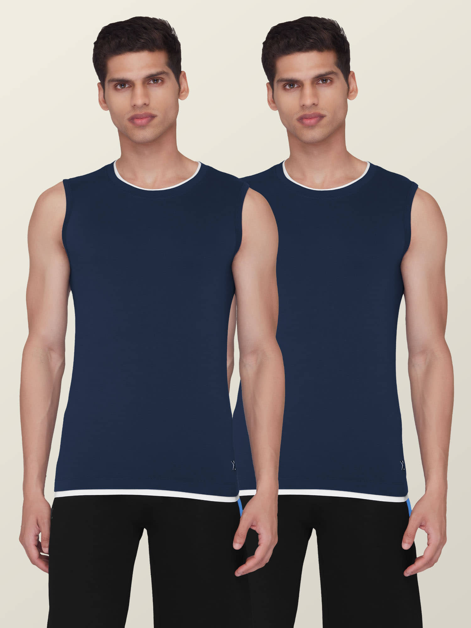 XYXX Pack of 2 Cotton Sleeveless vest For Men ( Navy ) - Nightwear & Loungewear | Buy online on ZillyBuy