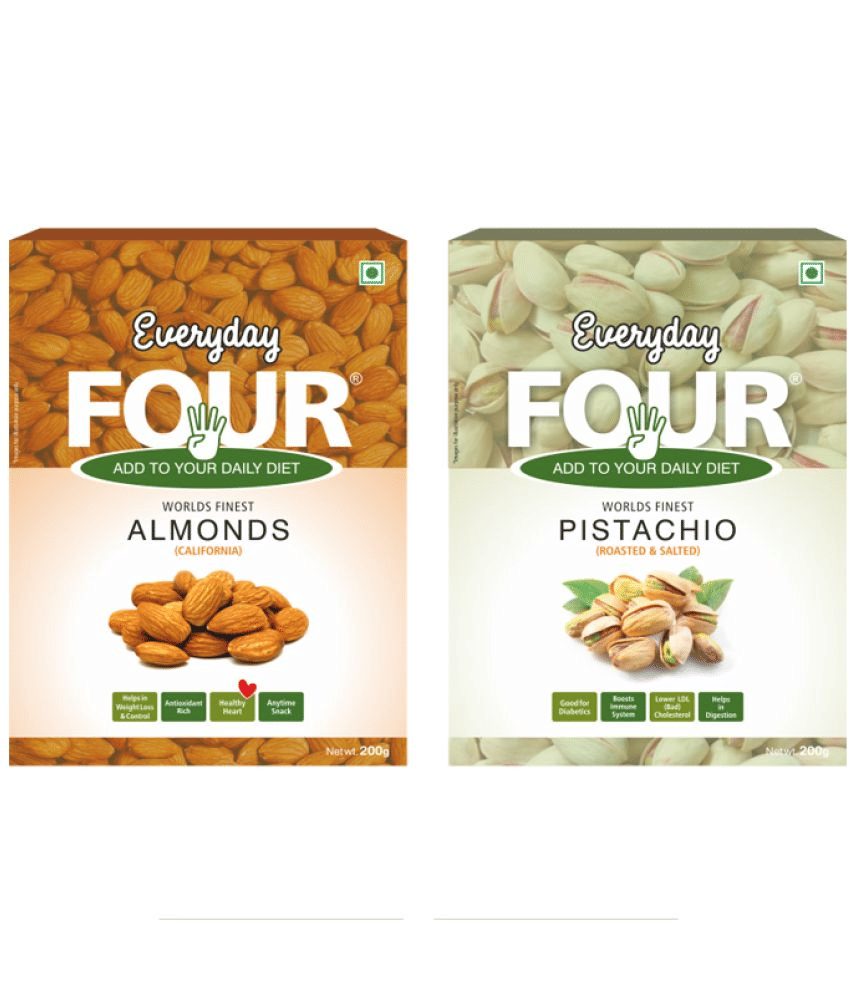     			Everyday Four Californian Almonds 200g + Pistachio 200g | Combo Pac|