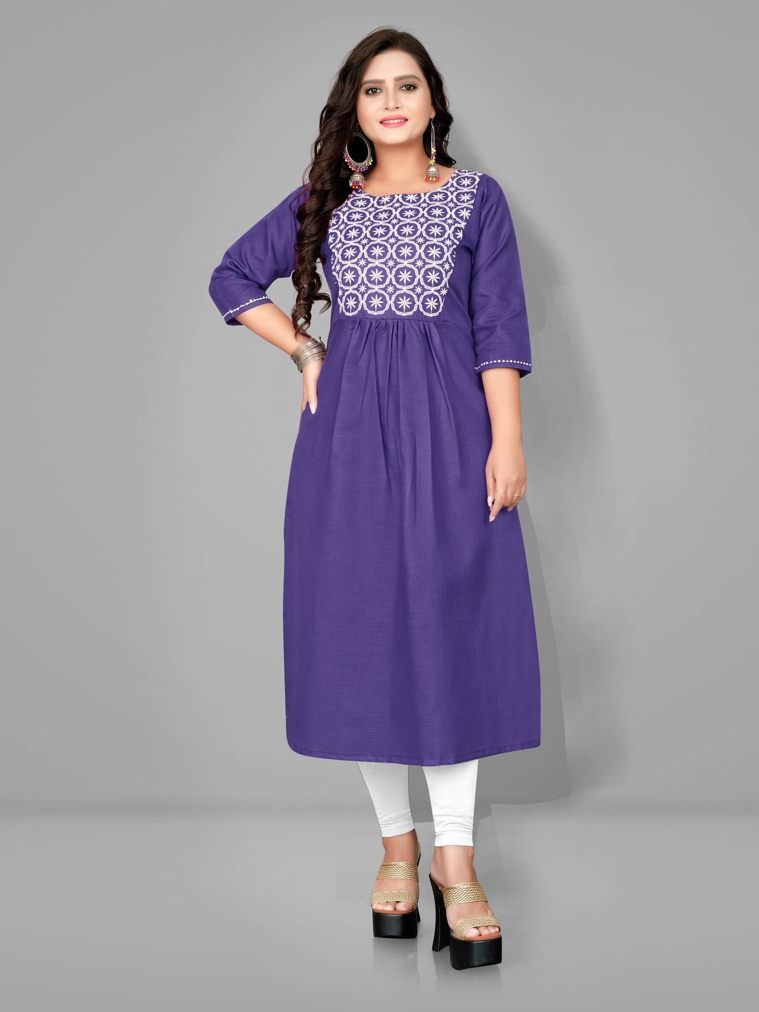 Lerkiza - Purple Cotton Women's Nayra Kurti ( Pack of 1 ) - Kurtis, Tunics | Buy online on ZillyBuy