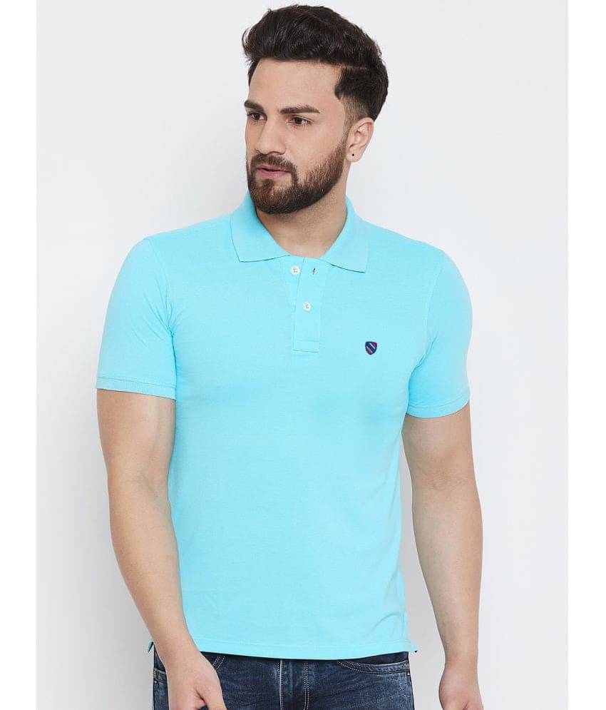     			Merriment Pack of 1 Cotton Blend Regular Fit Solid Half Sleeves Men's Polo T Shirt ( Blue )
