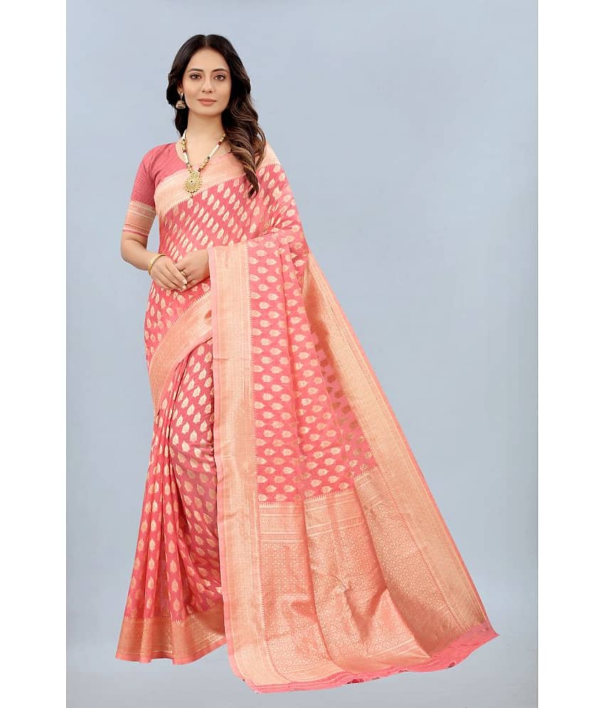 NENCY FASHION Cotton Embellished Saree With Unstitched Blouse Piece ( LightGreen ) - Sarees | Buy online on ZillyBuy