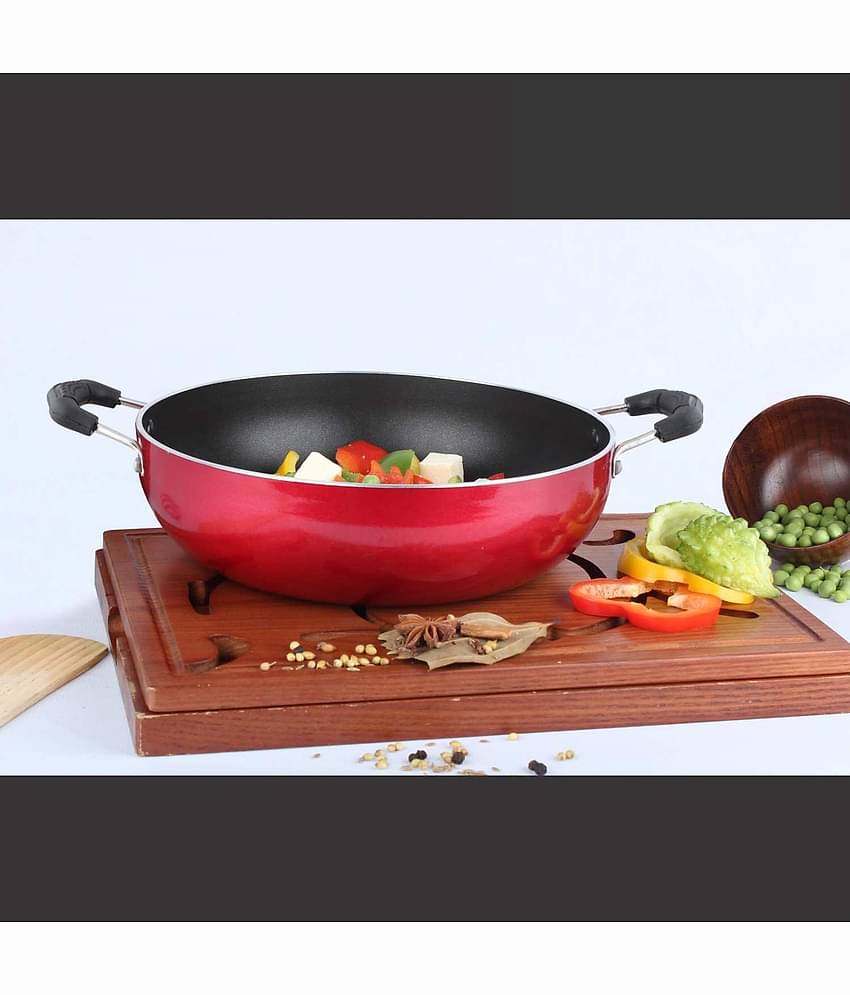 Navrang - Red Aluminium Non-Stick Cookware Sets ( Pack of 3 )