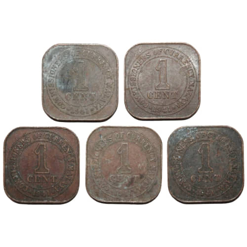     			Numiscart - 1 Cent (1941) 5 Numismatic Coins