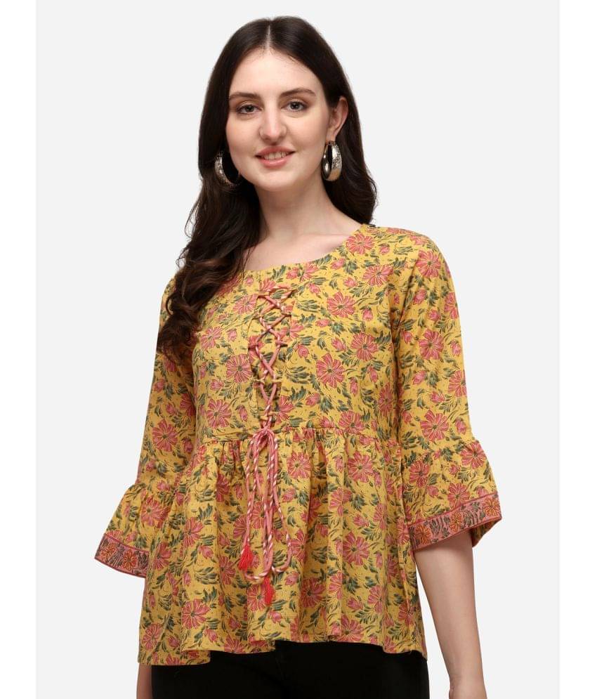 Prettify Women's Cotton A-Line Top ( Yellow ) Prettify Women's Cotton A-Line Top ( Yellow )