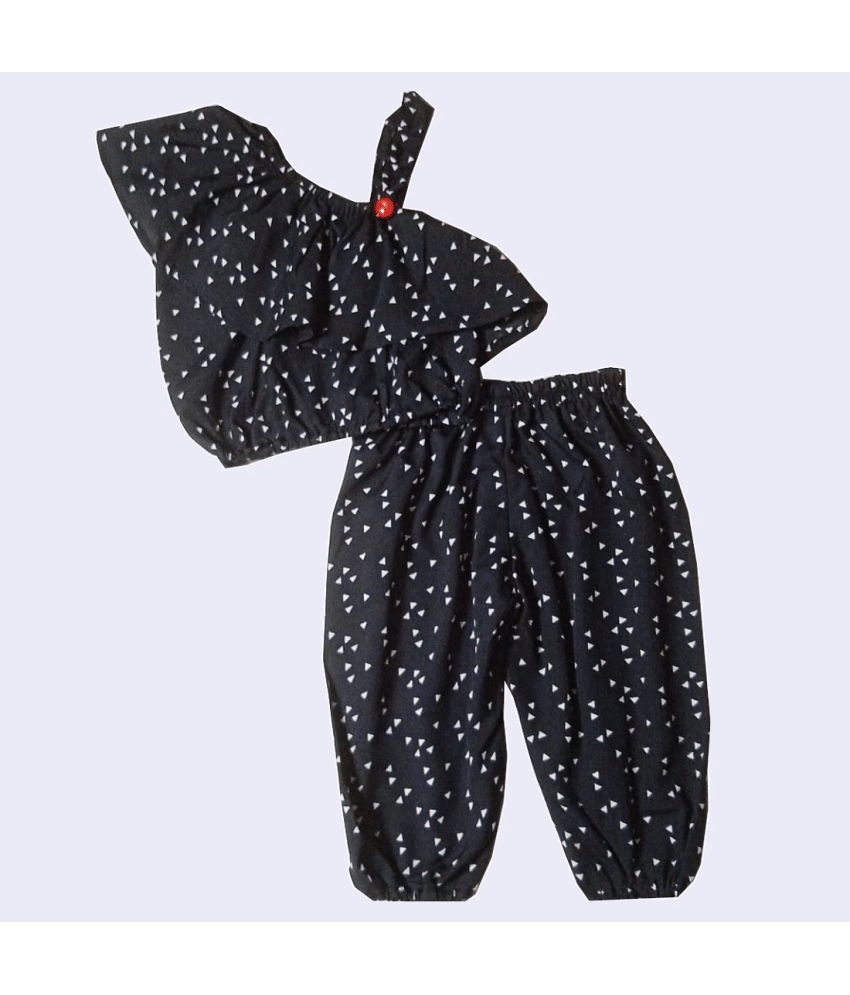 harshvardhanmart.com Pack of 1 Baby Girls Crepe Top & Shorts ( Black )