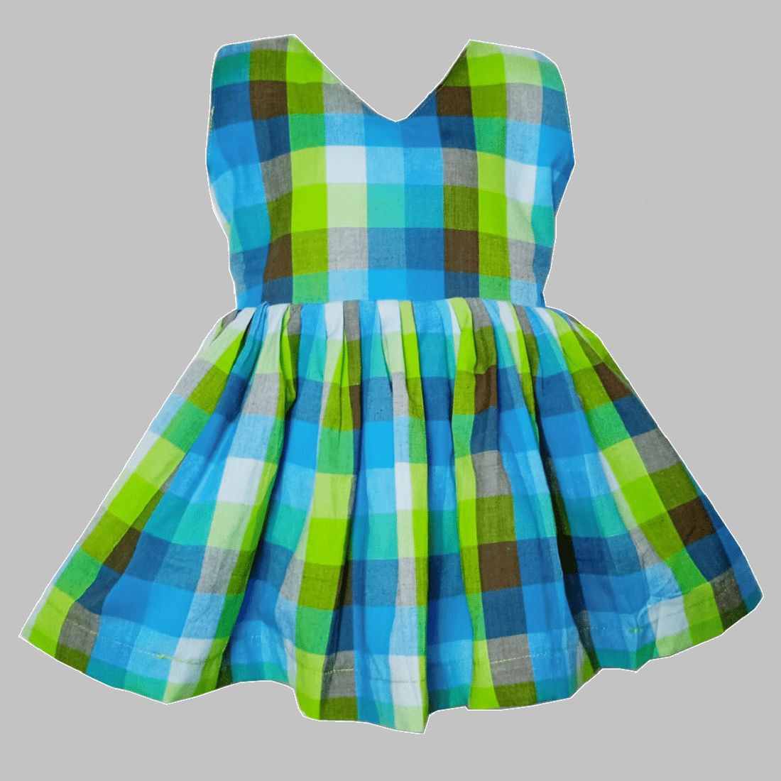     			harshvardhanmart.com Cotton Fit And Flare Dress For Girls ( Pack of 1 , Bright Green )