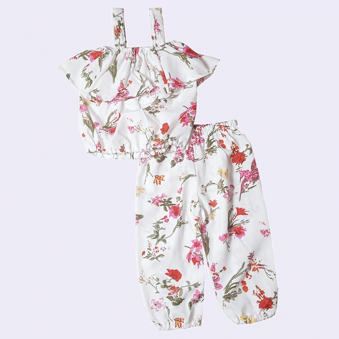 harshvardhanmart.com Pack of 1 Baby Girls Crepe Top & Trouser ( Off White )