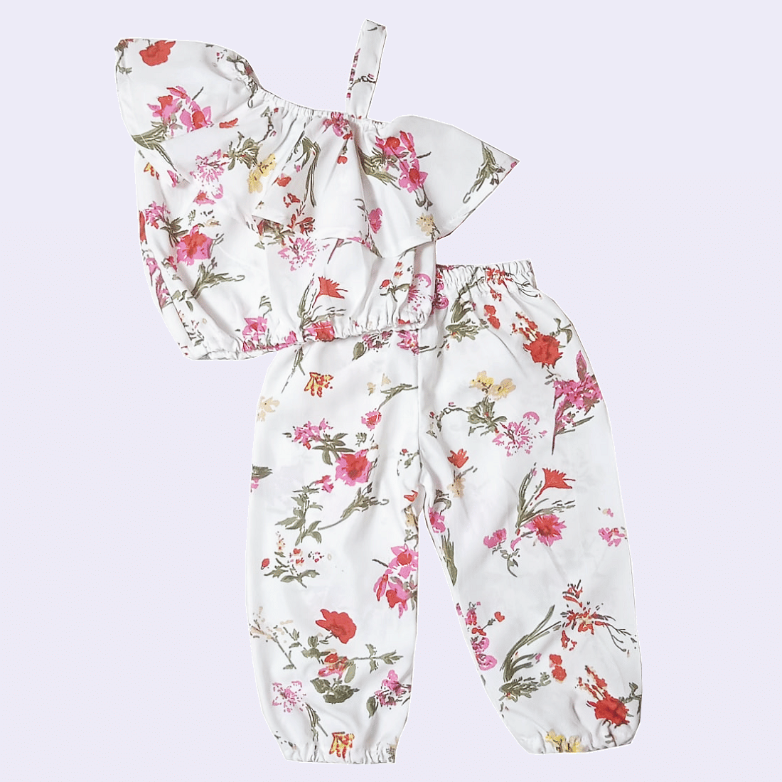 harshvardhanmart.com Pack of 1 Girls Crepe Top With Pajama ( Off White )