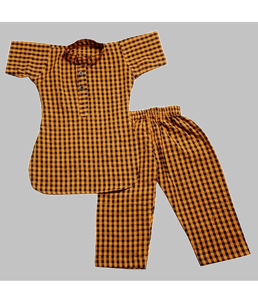 harshvardhanmart.com Boys Cotton Small Checks - Pattern Kurta Pant Set ( Orange , Pack of 1 ) harshvardhanmart.com Boys Cotton Small Checks - Pattern Kurta Pant Set ( Orange , Pack of 1 )