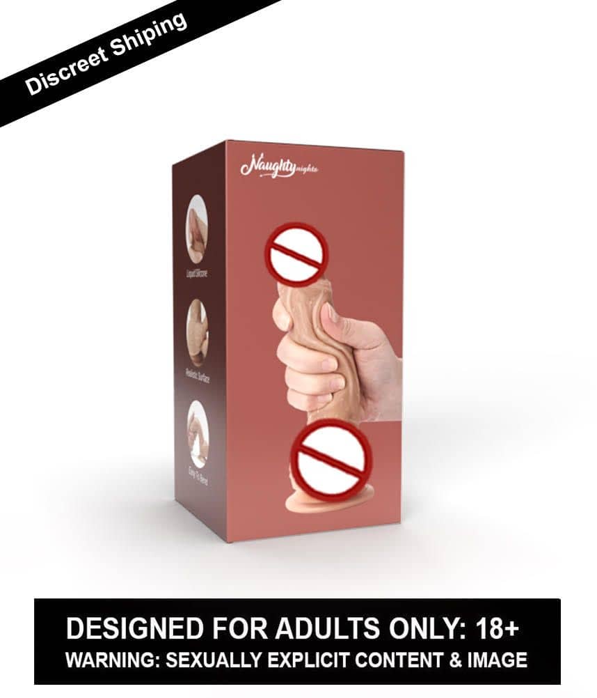Super Premium Quality Suction Base 8 Inch Pink Head Skin Dildo For Women By Naughty World
