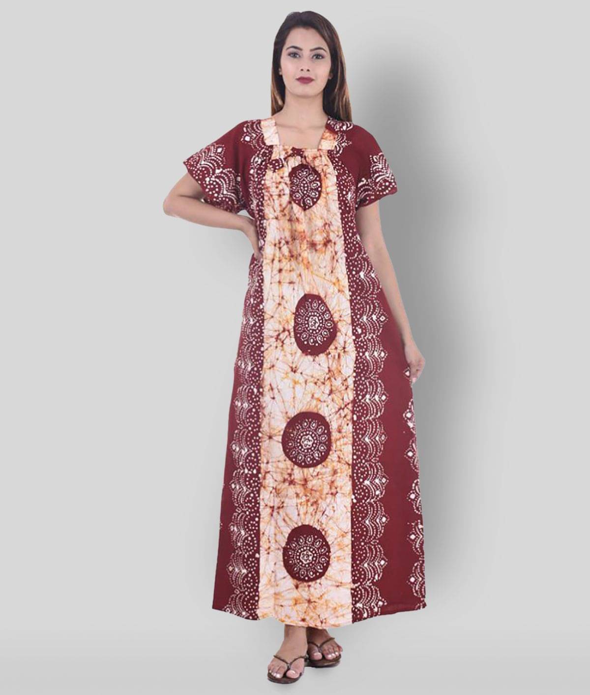     			Apratim - Multicolor Cotton Women's Nightwear Nighty & Night Gowns ( Pack of 1 )