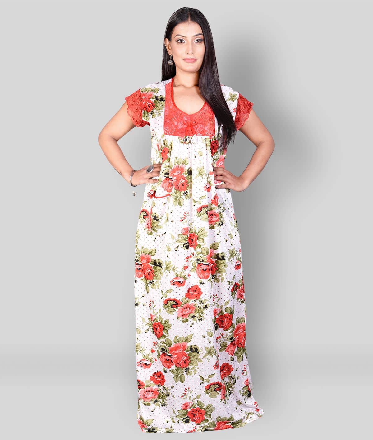 Apratim - Multicolor Satin Women's Nightwear Nighty & Night Gowns ( Pack of 1 ) - Nightwear & Loungewear | Buy online on ZillyBuy
