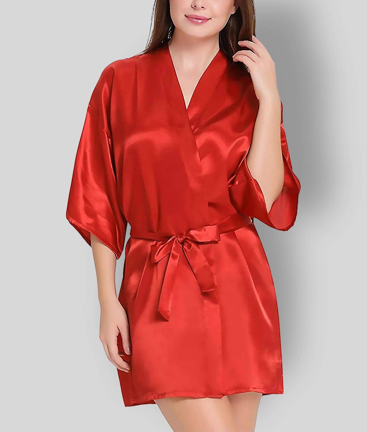 Celosia - Red Satin Women's Nightwear Robes ( Pack of 4 ) - Nightwear & Loungewear | Buy online on ZillyBuy